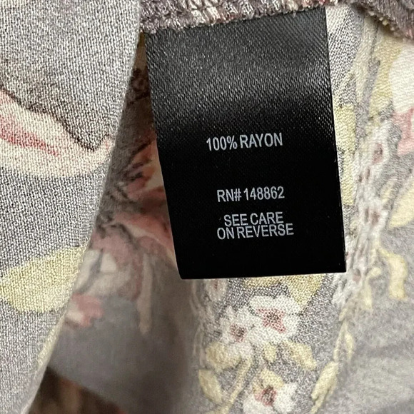 Torrid Floral Crepe Rayon Babydoll Top Size 1X Multicolor Long Sleeve - Picture 7 of 8